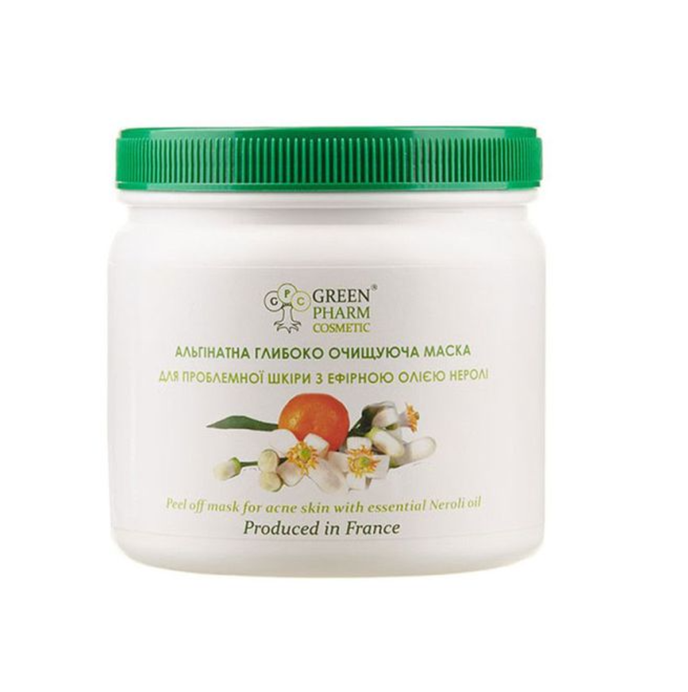 Альгінатна маска глибоко очищувальна з ефірною олією неролі Green Pharm Cosmetic Peel Off Mask 250 г
