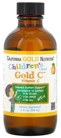 Вітамін C для дітей California Gold Nutrition 250 мг 118 мл (898220010998)