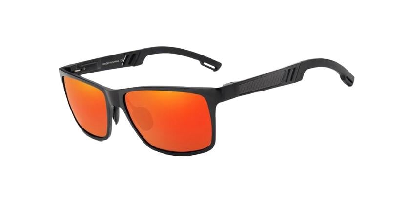 Мужские солнцезащитные очки KINGSEVEN DESIGN N7180 в классической оправе с поляризованными линзами Черный/Красный