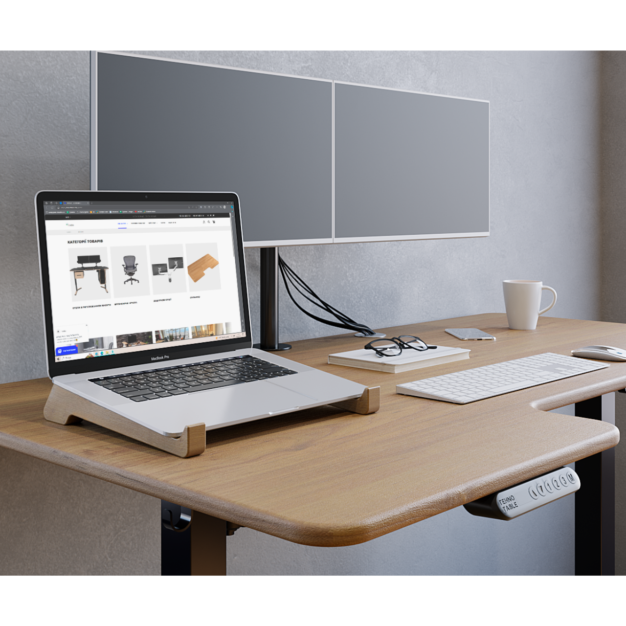 Підставка під ноутбук горизонтальна TEHNOTABLE Дуб (055-01) - фото 3 Підставка під ноутбук горизонтальна TEHNOTABLE Дуб (055-01) - фото 3