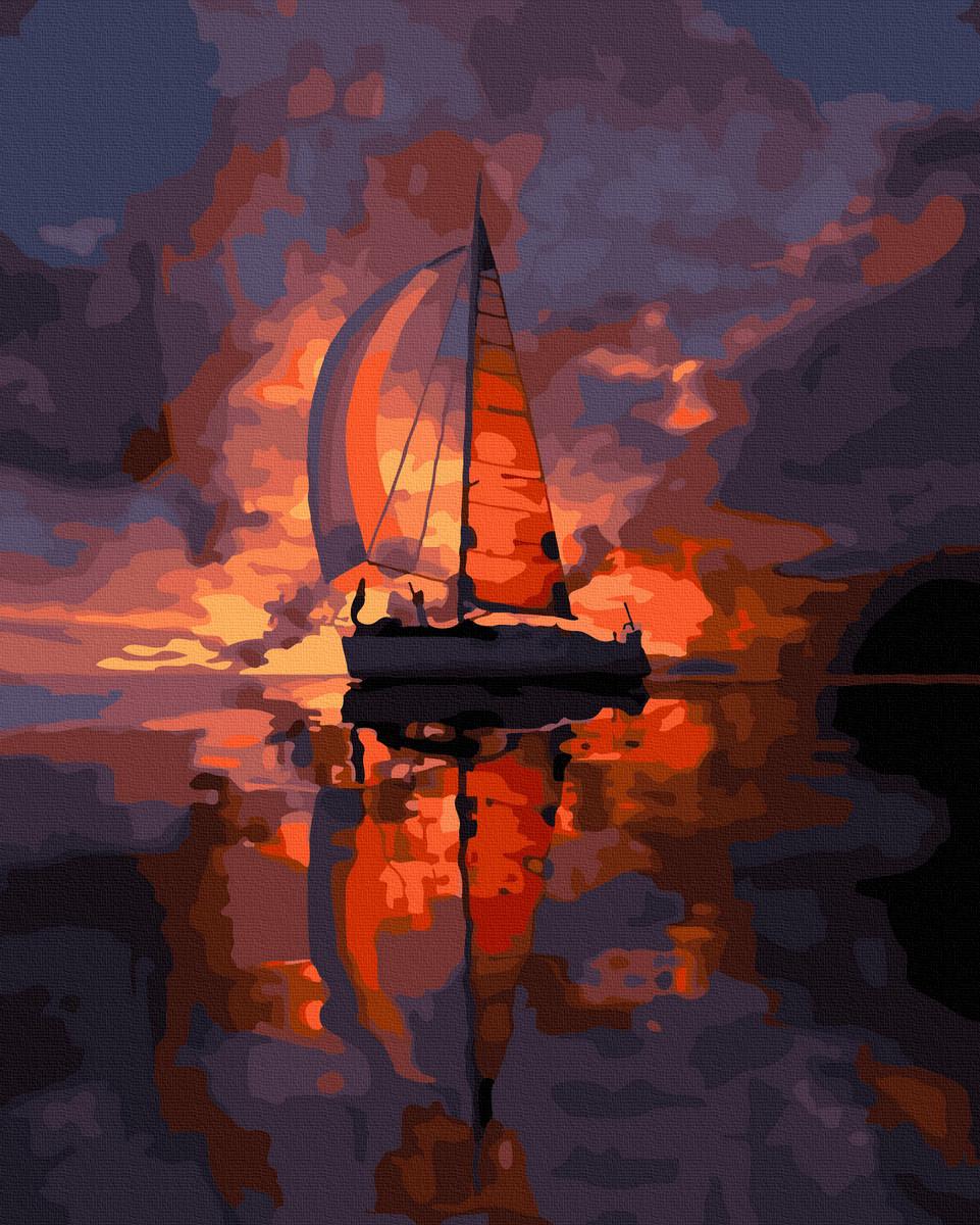 Картина по номерам Яхта на закате 40х50 (GX44526)