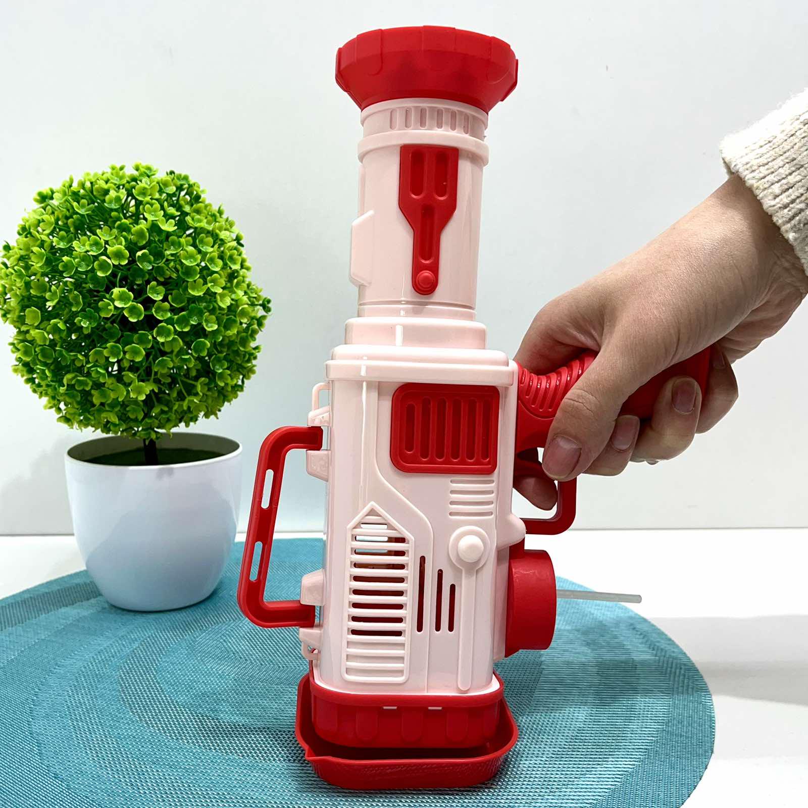 Пистолет для запуска мыльных пузырей светло/запаска 26 см Красный (9835-3) - фото 5