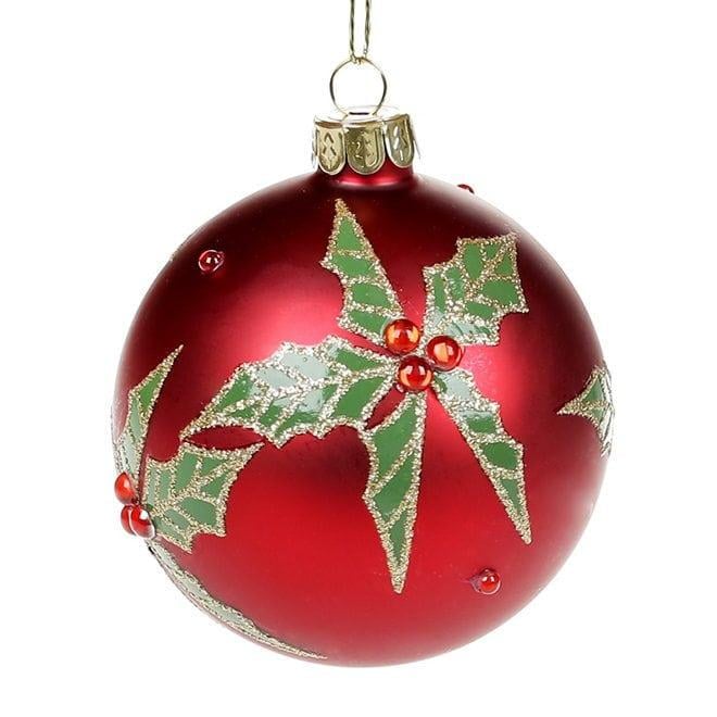 Набор елочных шаров стеклянных 8 см 6 шт. Красный/Зеленый (12930)