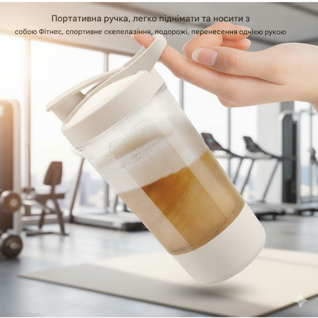 Шейкер спортивный с мерными отметками пищевой PP 400 мл Прозрачный (2815306540) - фото 4 Шейкер спортивный с мерными отметками пищевой PP 400 мл Прозрачный (2815306540) - фото 4