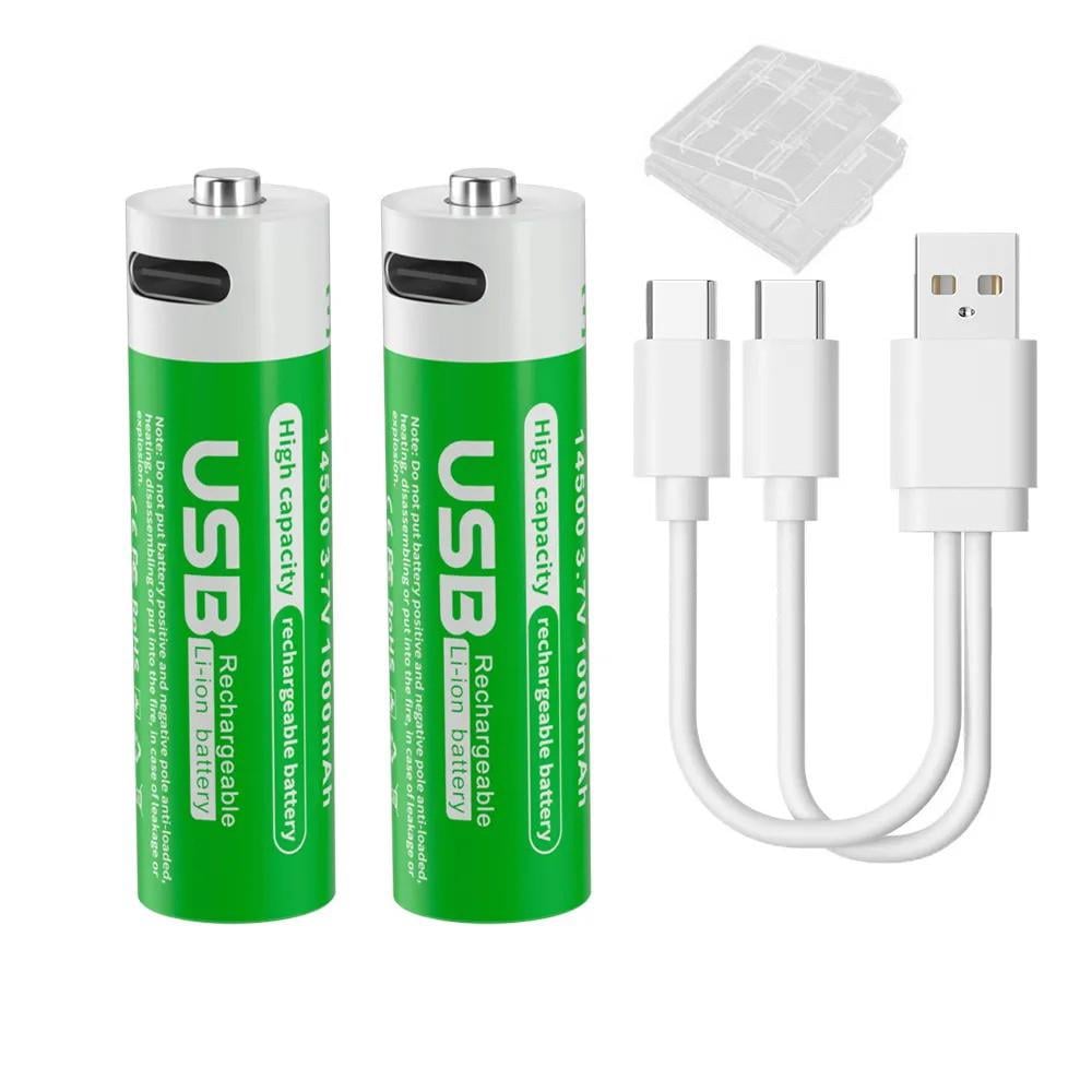 Акумулятори Pujimax 14500 з Type-C Li-Ion 1000 mAh 3,7V 2 шт./кейс/кабель (2575993808) Акумулятори Pujimax 14500 з Type-C Li-Ion 1000 mAh 3,7V 2 шт./кейс/кабель (2575993808)