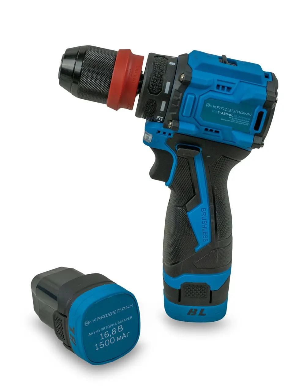 Шуруповерт аккумуляторный KRAISSMANN 103 S-ABS-BL 16.8/45 Nm быстросъемный патрон/кейс (25022072)