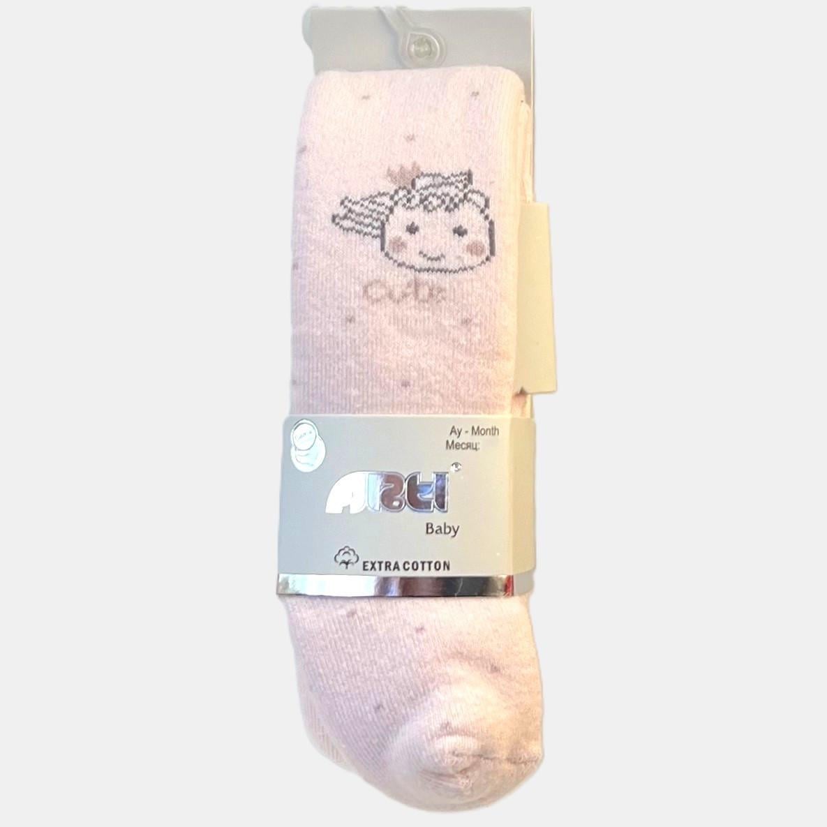 Колготки детские махровые Arti с рисунком 78-85 см Светло-розовый (353996P)