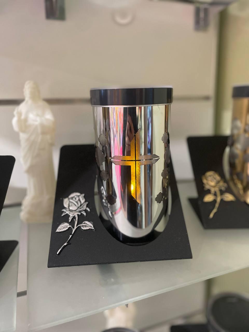 Лампадка с функцией вазы на солнечной батарее с подставкой металлическая Серебряный (1331) - фото 7 Лампадка с функцией вазы на солнечной батарее с подставкой металлическая Серебряный (1331) - фото 7