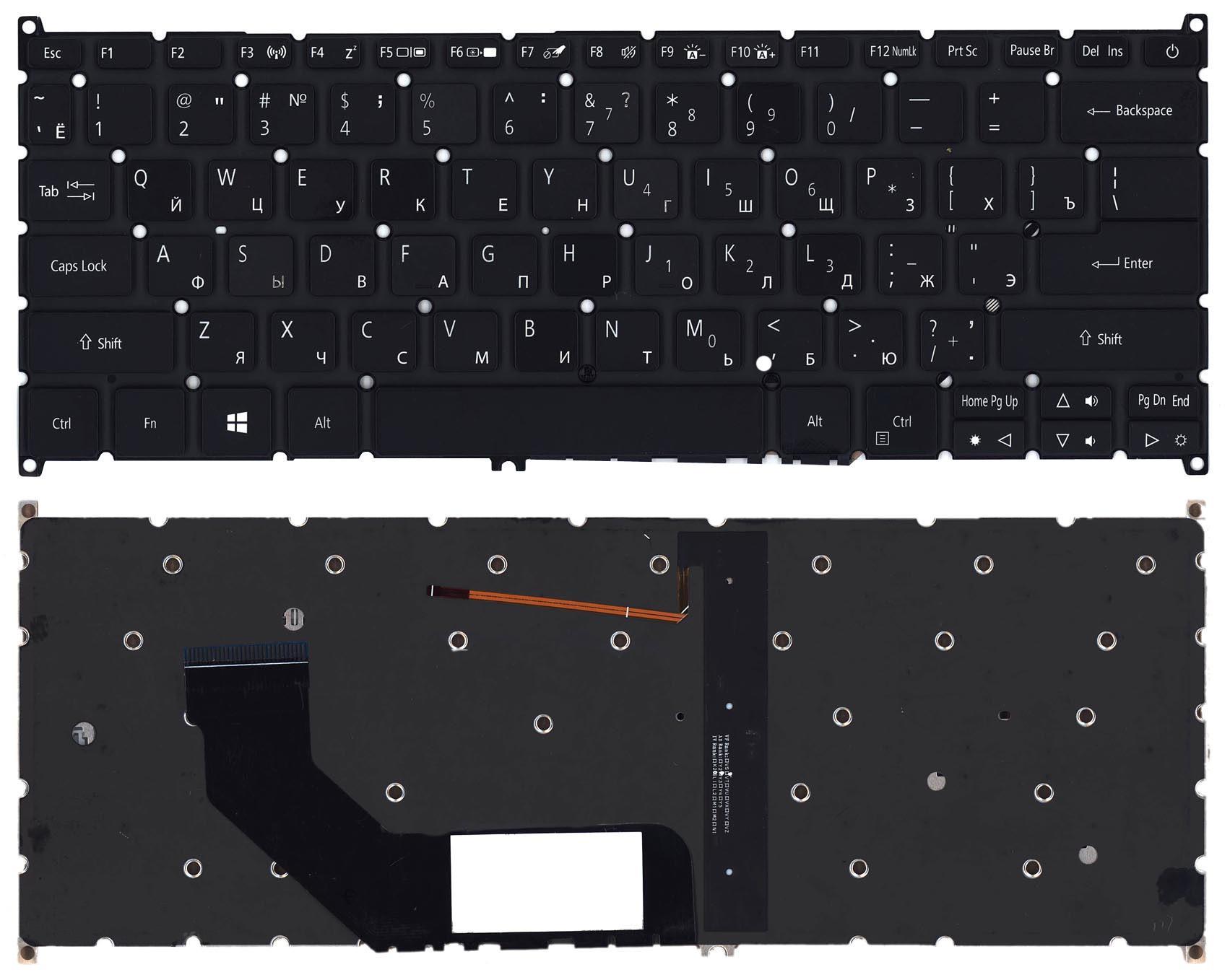Клавиатура для ноутбука Acer Swift 3 SF314 с подсветкой Light Black