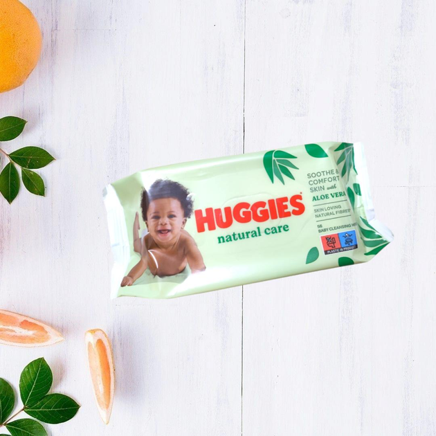 Вологі серветки дитячі Huggies Natural Care 56 шт.