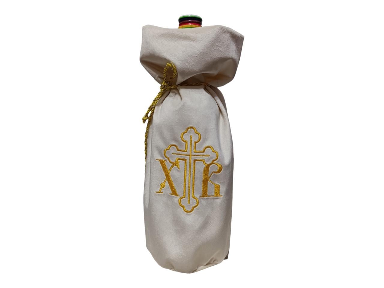 Пасхальный мешочек на бутылку Молочный (00362)