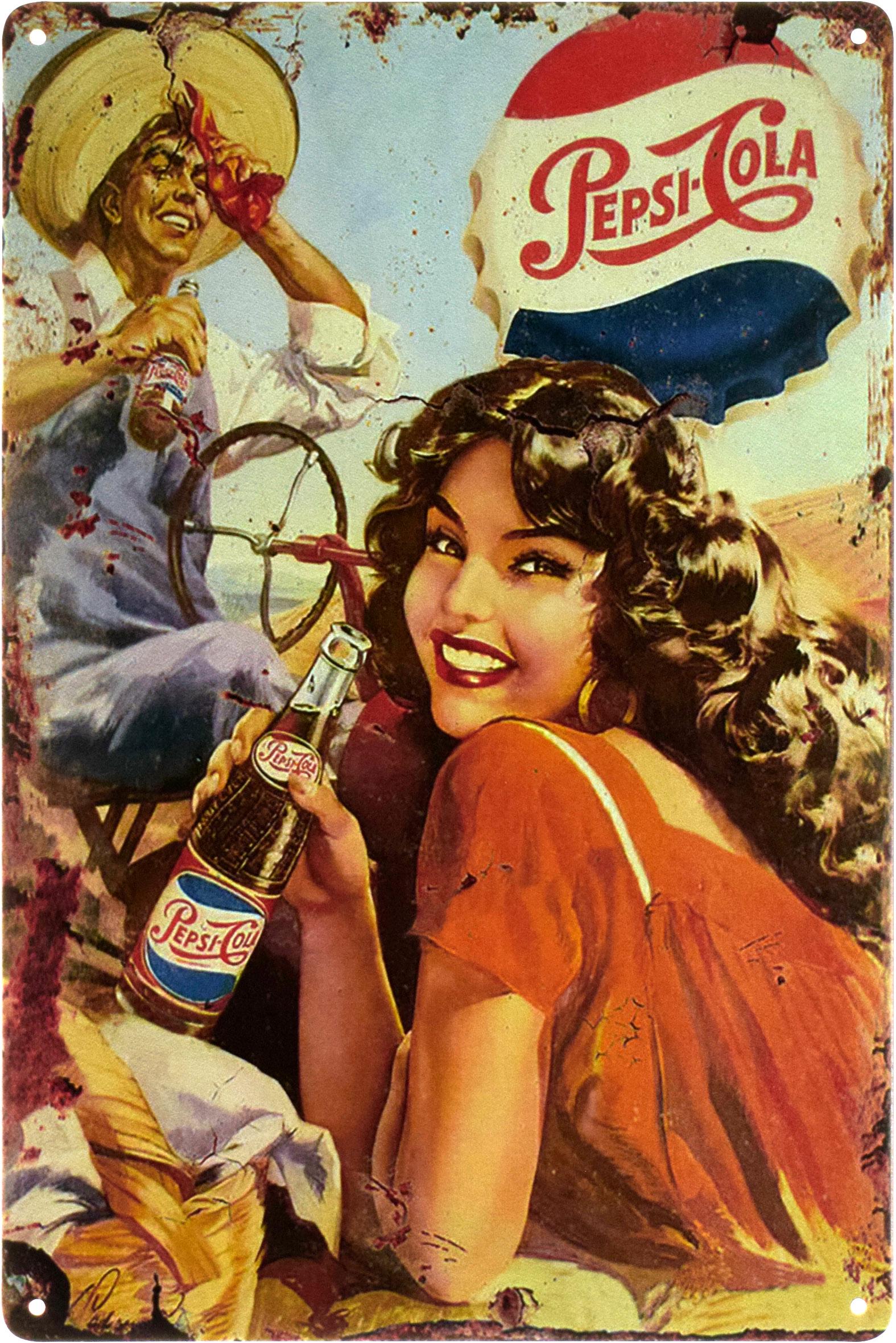 Металлическая табличка Pepsi-Cola Vintage 20x30 см