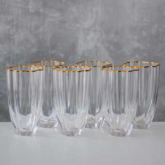 Набор стаканов Elisey Золотые лепестки 400 мл 6 шт. (9118-004) - фото 2 Набор стаканов Elisey Золотые лепестки 400 мл 6 шт. (9118-004) - фото 2