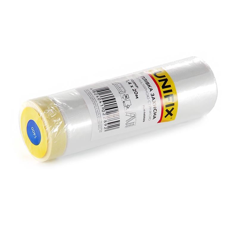 Пленка защитная Unifix с малярной лентой 1400 мм x 20 м (PLM-140020) Пленка защитная Unifix с малярной лентой 1400 мм x 20 м (PLM-140020)