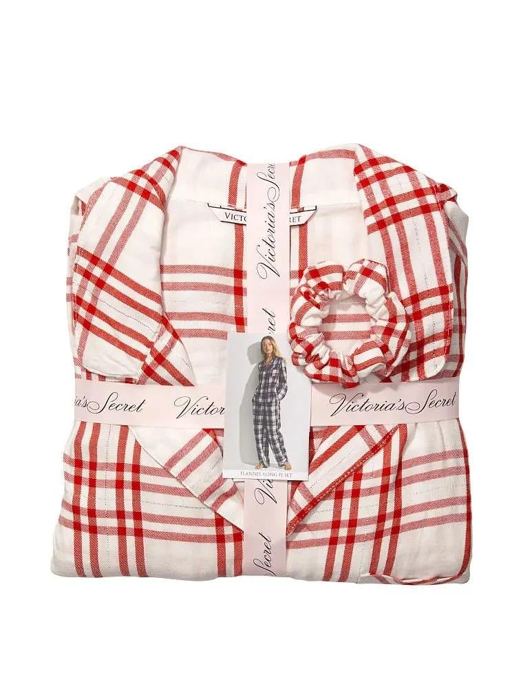 Пижама женская фланелевая Victoria's Secret рубашка/брюки в клетку L Белый (2413097674) - фото 4 Пижама женская фланелевая Victoria's Secret рубашка/брюки в клетку L Белый (2413097674) - фото 4