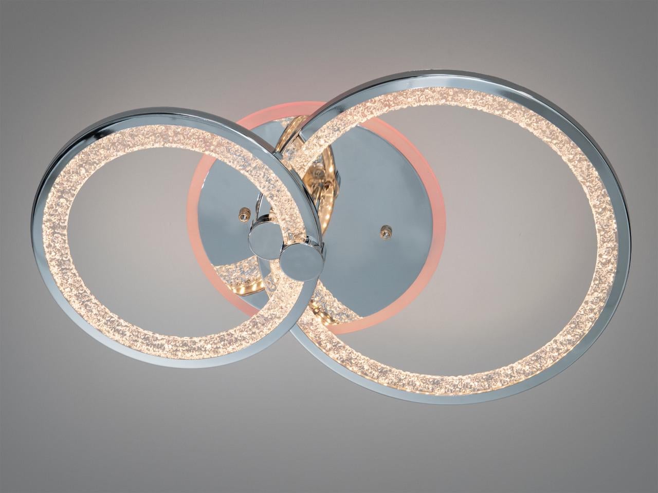 Люстра светодиодная Diasha 8022 55W с димером и пультом dimmer Хром (8180/2HR LED 3color)