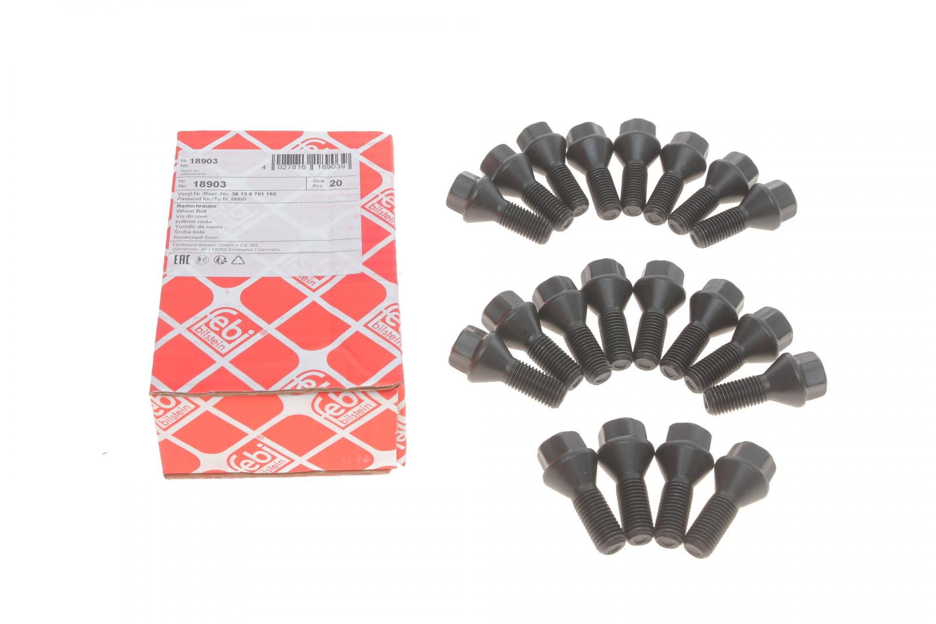 Болт колеса FEBI BILSTEIN BMW/Renault M12x1,5x26 1шт - (18903)