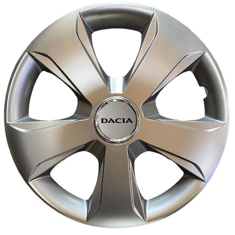 Колпаки SJS 331 с логотипом Dacia R15 4 шт. Серебряный (2654558663)