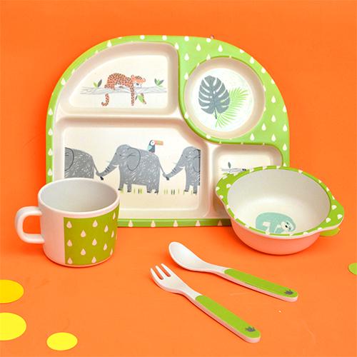 Набор детской бамбуковой посуды Stenson MH-2773-21 Зоопарк 5 пр. (542603) - фото 2 Набор детской бамбуковой посуды Stenson MH-2773-21 Зоопарк 5 пр. (542603) - фото 2
