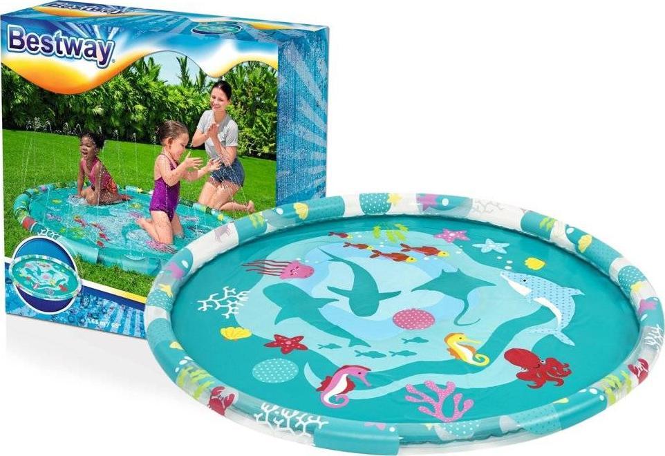 Килимок надувний Bestway 52487 Sea World з розпилювачем 165 см (440611)