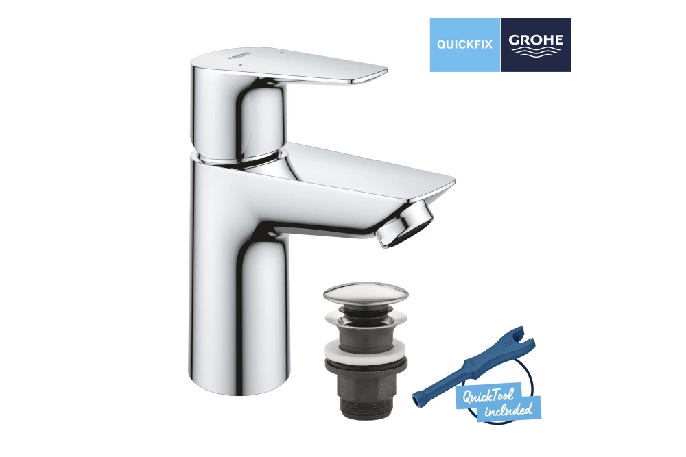 Змішувач для раковини Grohe QuickFix Start Edge S-Size 23898001 з донним клапаном (374032) - фото 4