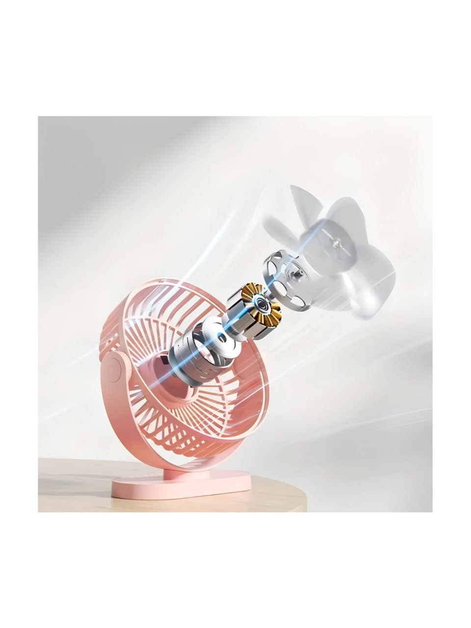 Вентилятор переносний MLS6110 на акумуляторі від USB для кемпінгу/офісу та дому Рожевий 83b0d99c - фото 4