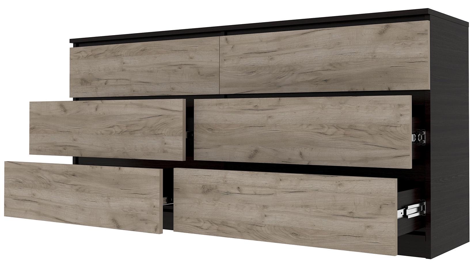 Комод на 6 ящиков Мастер Форм Брайт 1500х376х730 мм Венге магия/Дуб крафт серый (20078) - фото 3