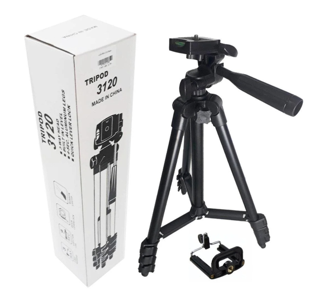 Штатив для фотоаппарата и телефона c уровнем Tripod TF-3120 с чехлом универсальный (00115)