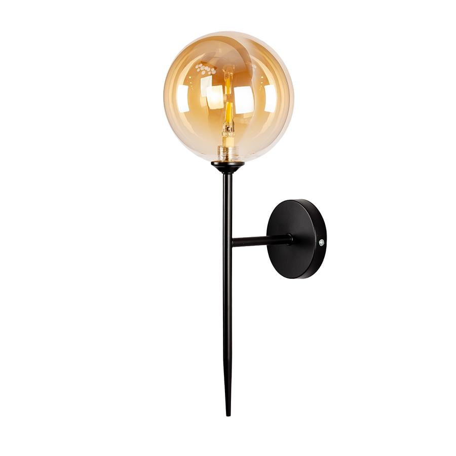 Светильник настенный шар Levistella 999W2502F-1 150 BK/BR плафон коричневый Черный