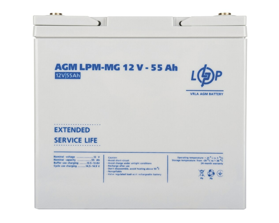 Аккумулятор мультигелевый для ИБП LogicPower LPM-MG 12V-55 Ah - фото 3 Аккумулятор мультигелевый для ИБП LogicPower LPM-MG 12V-55 Ah - фото 3