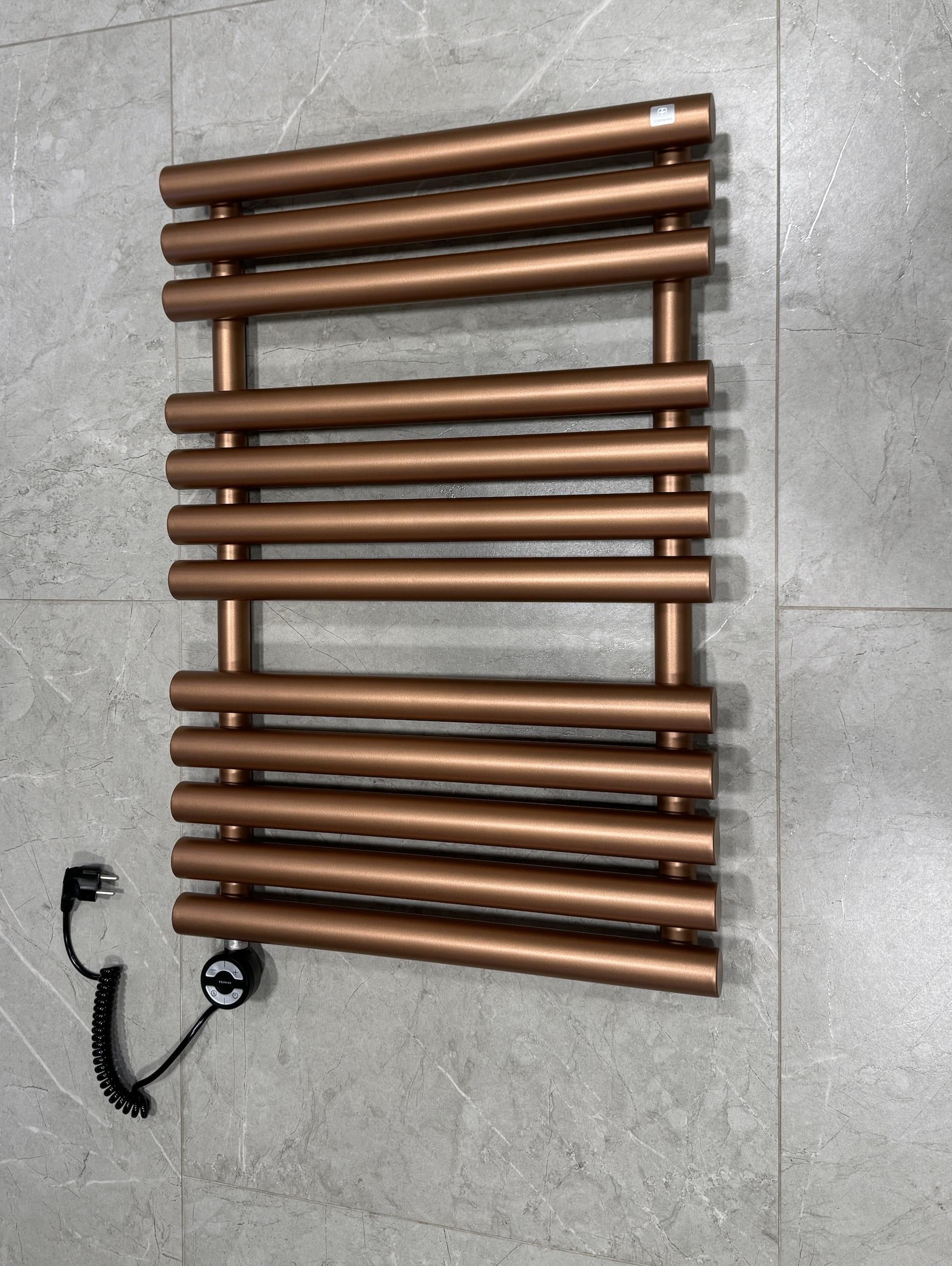 Полотенцесушитель электрический Terma Rolo Towel с ТЭНом MOA 755x520 мм Bright Cooper (593)