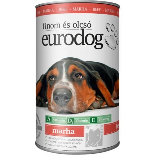 Корм влажный для собак EuroDog Beef с говядиной 1,24 кг