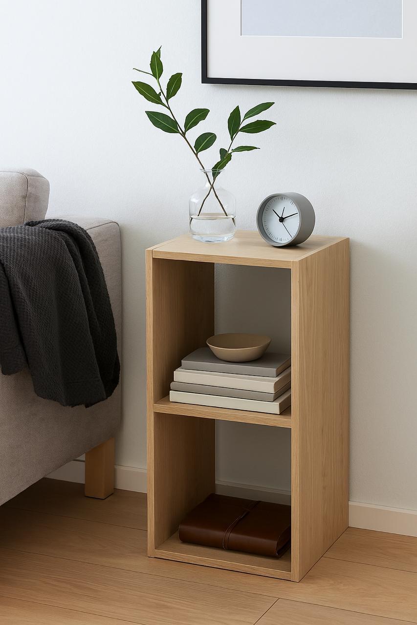 Стелаж настінно-підлоговий модульний MEBLIBUD KUB 2 секції Дуб сонома - фото 4 Стелаж настінно-підлоговий модульний MEBLIBUD KUB 2 секції Дуб сонома - фото 4