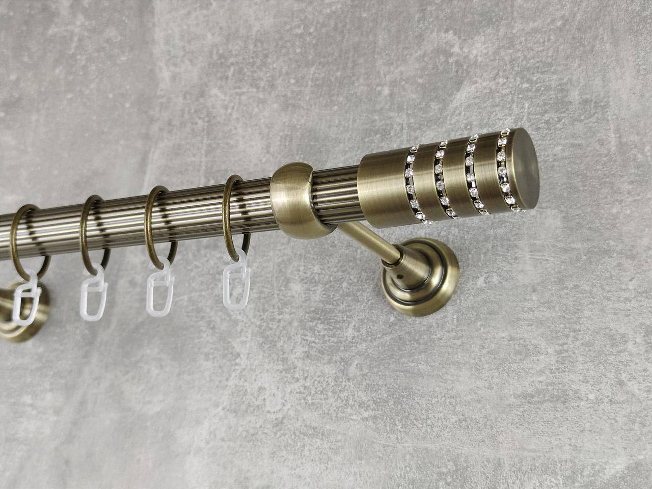 Карниз MStyle металлический для штор однорядный Барамелла 25 мм рифленый 400 см Антик (5012369)