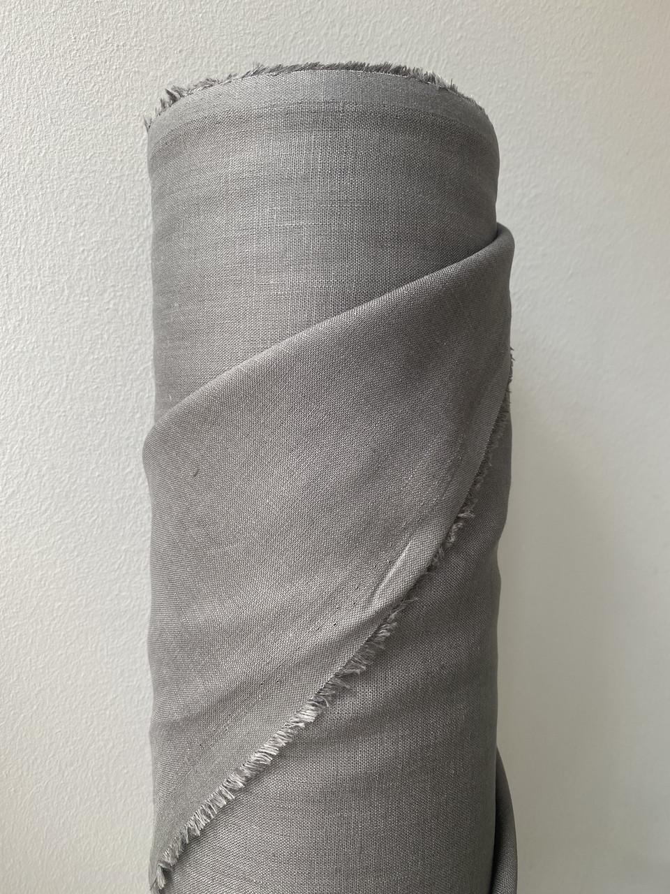 Ткань рубашечно-платьевая LINEN PLUS 100% лен 143 см 123 Графитный - фото 8