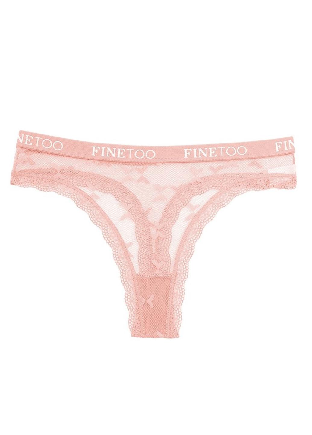 Трусики стринги женские Finetoo Легкость 763-42 кружевные S Пудровый
