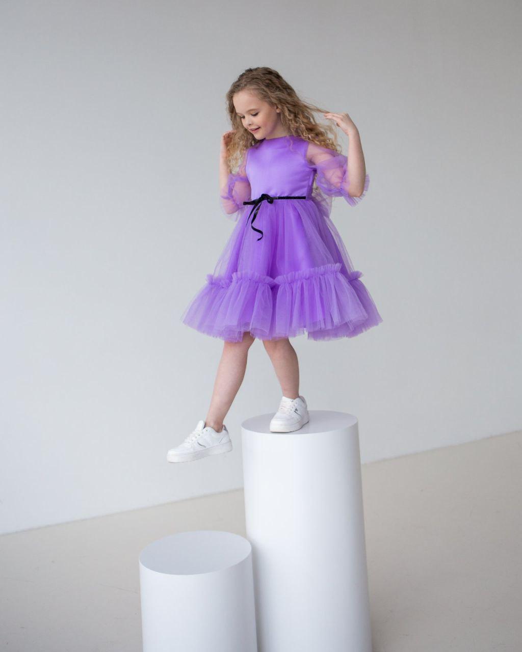 Платье праздничное для девочки 104 см Фиолетовый (2229160391) - фото 8 Платье праздничное для девочки 104 см Фиолетовый (2229160391) - фото 8