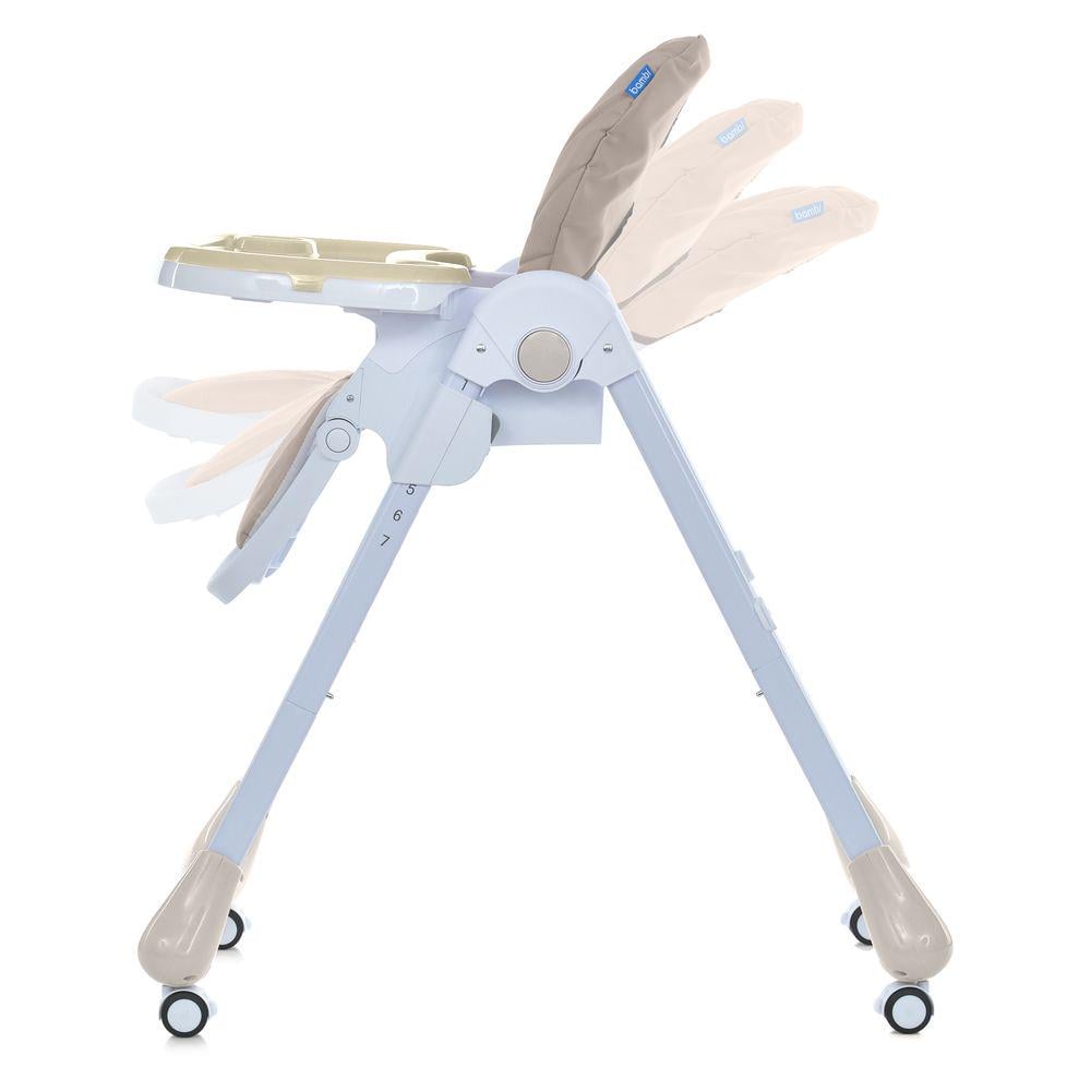 Стульчик для кормления с регулируемой спинкой/высотой и колесами Бежевый - фото 3 Стульчик для кормления с регулируемой спинкой/высотой и колесами Бежевый - фото 3