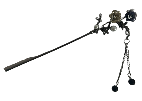 Шпилька паличка для волосся Квіти з підвіскою (1684)