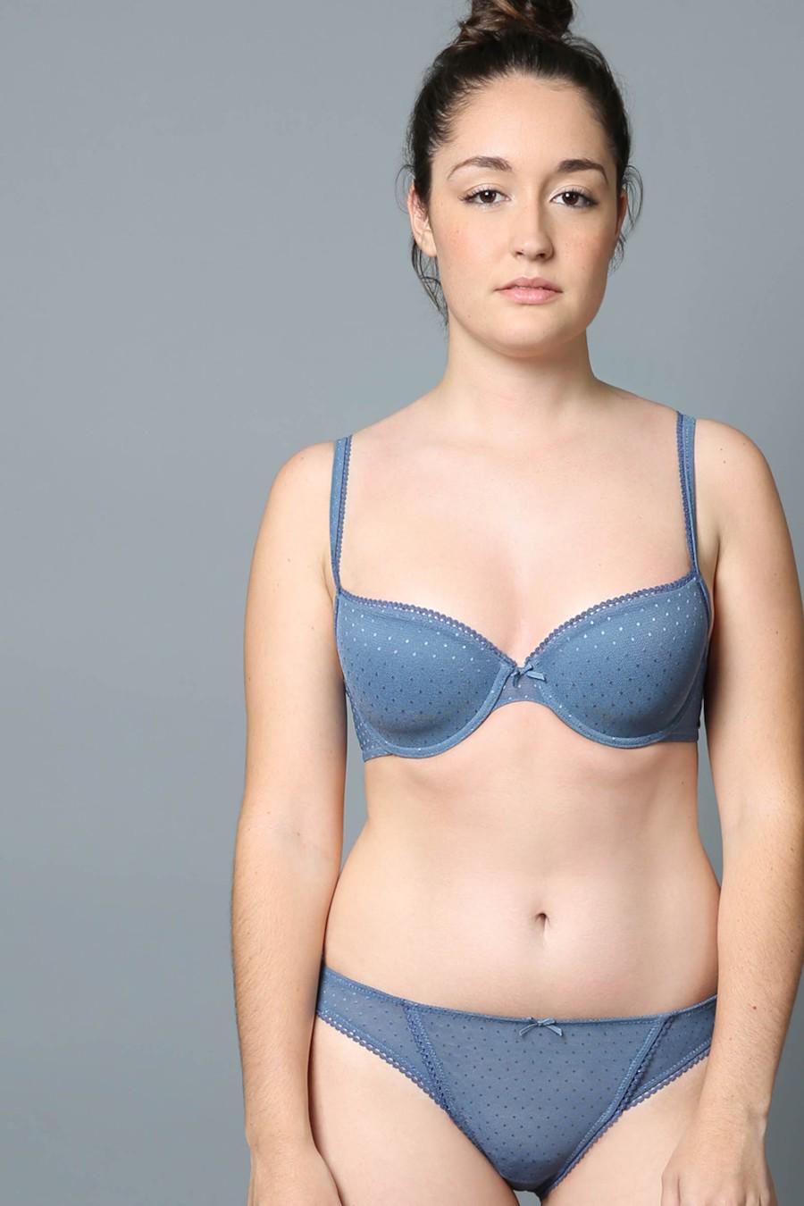 Комплект белья Gisela бюстгальтер с уплотненной чашкой/трусики слип 75C/M Голубой (67240)