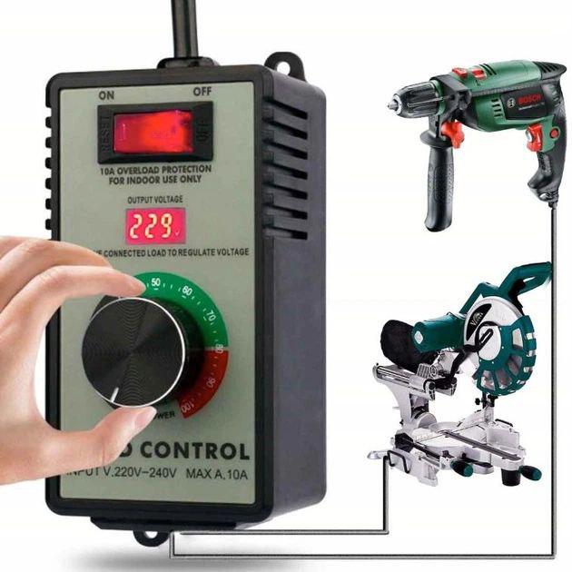 Регулятор потужності та напруги Speed Controller 220–240V 10A з цифровим дисплеєм (33228279) - фото 2
