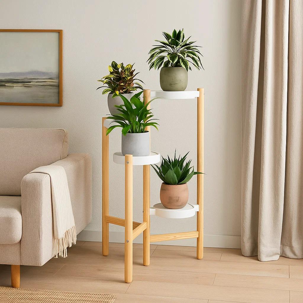 Стеллаж для цветов и растений на 4 яруса Дерево (G007YMU)