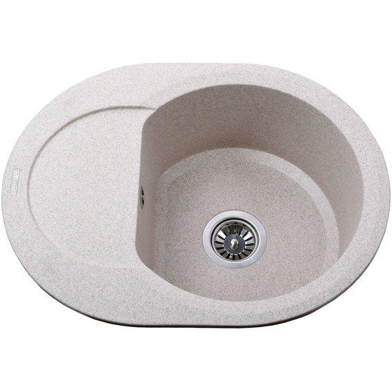 Гранитная мойка Globus Lux Moraine А0008 600х470 мм Миндаль