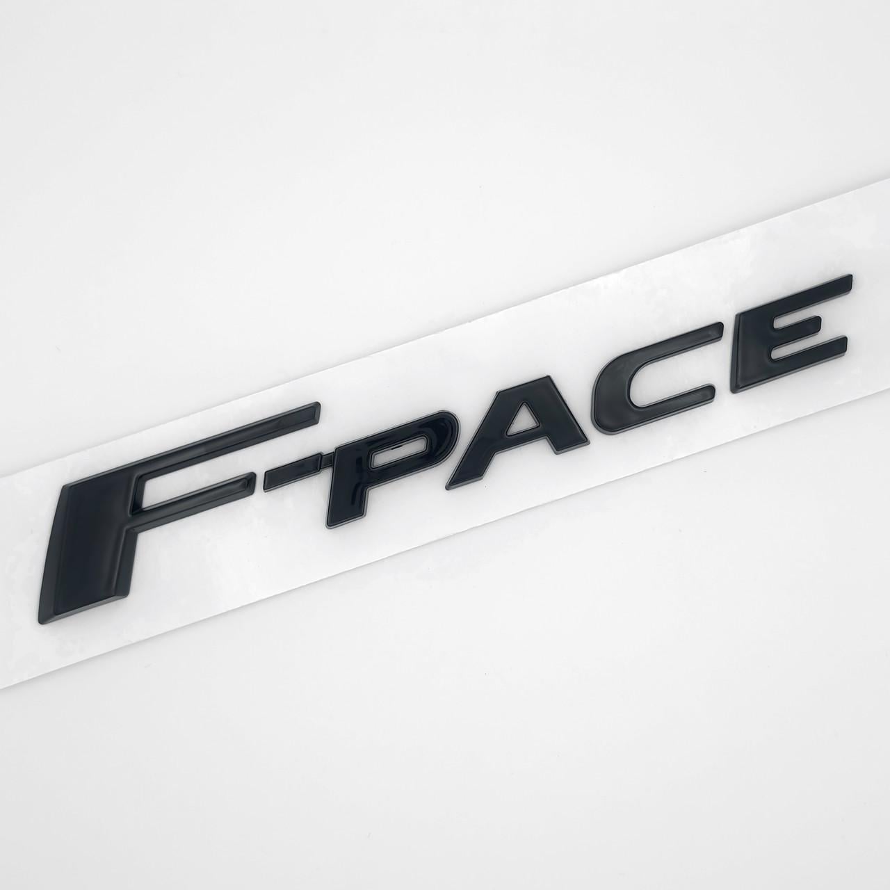 Эмблема надпись F-pace Jaguar ABS 18х2,3 см Черный глянцевый (3035567058)