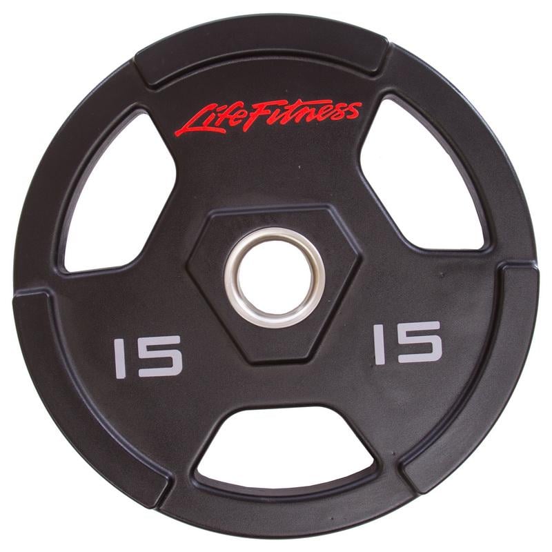 Диск для штанги полиуретановый Zelart LIFE FITNESS SC-80154-15 51 мм 15 кг Черный (DR003093)