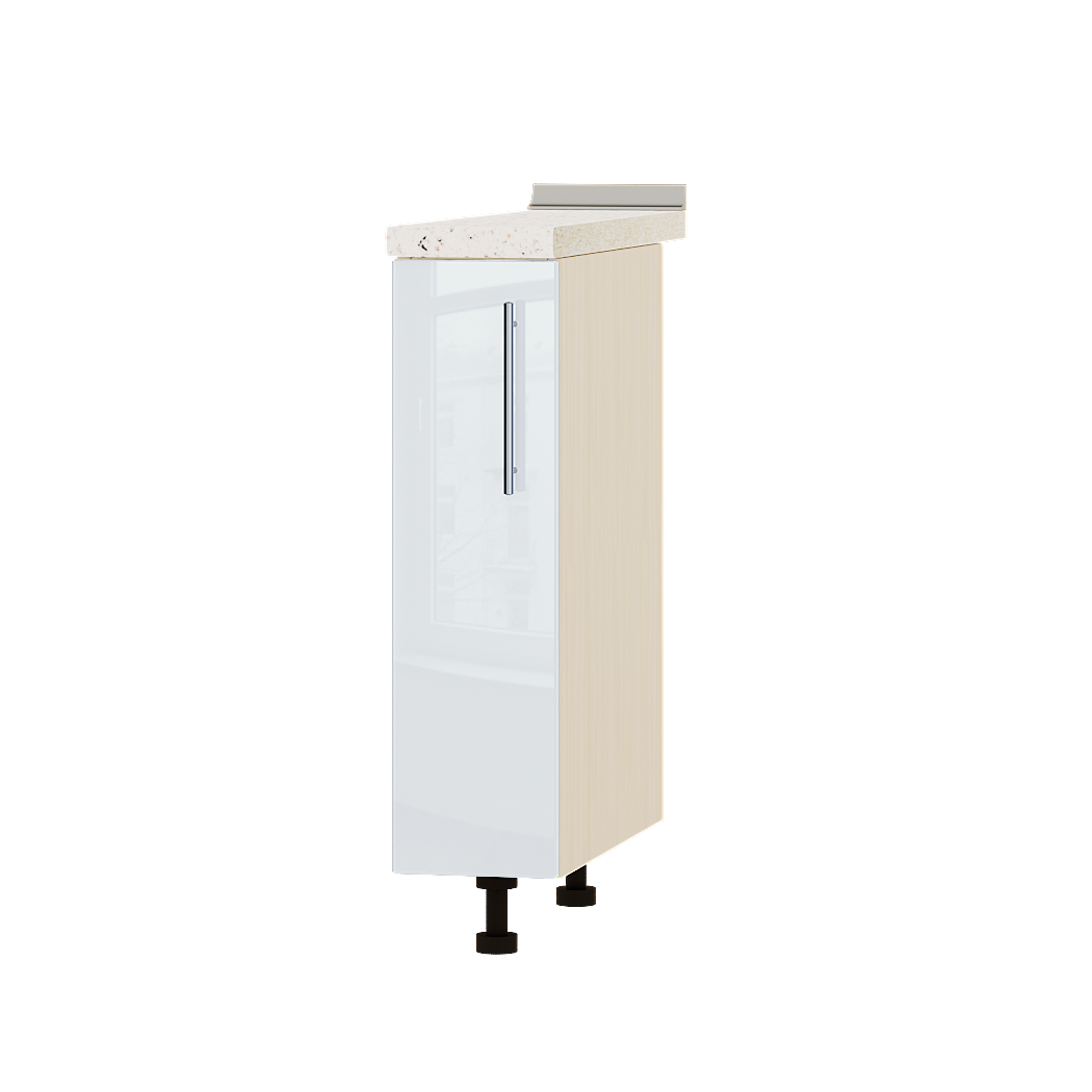 Шкаф нижний Эверест Акрил модуль Низ Н83-200 20х47х85 см Белый глянец/Дуб Молочный (04596)