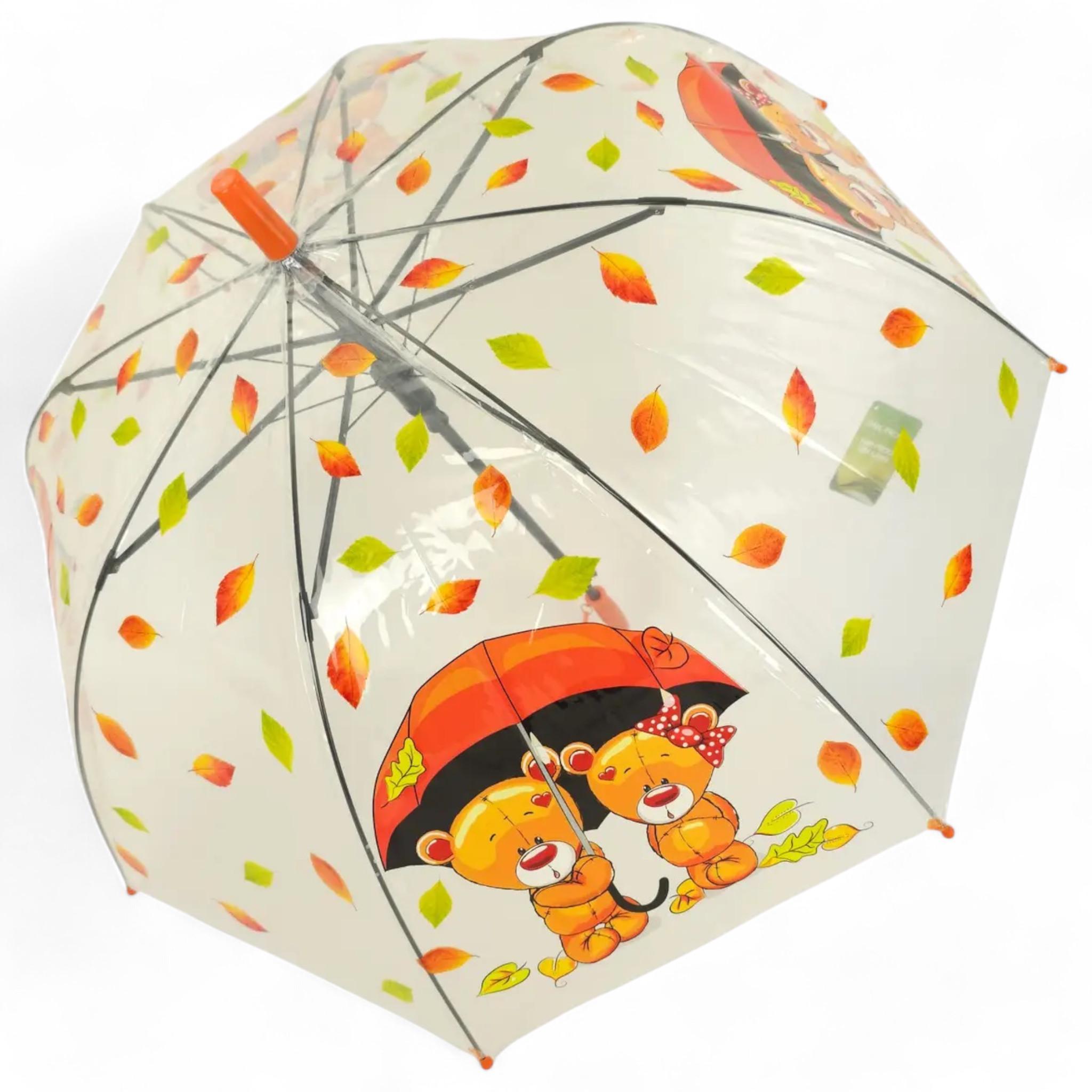 Парасолька тростина Rain ProoF Teddy Bear Adventure напівавтомат на 8 спиць Оrange