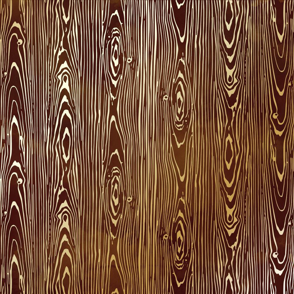 Лист бумаги односторонний Golden Wood Texture с фольгированием 30,5х30,5 см Brown/Aquarelle