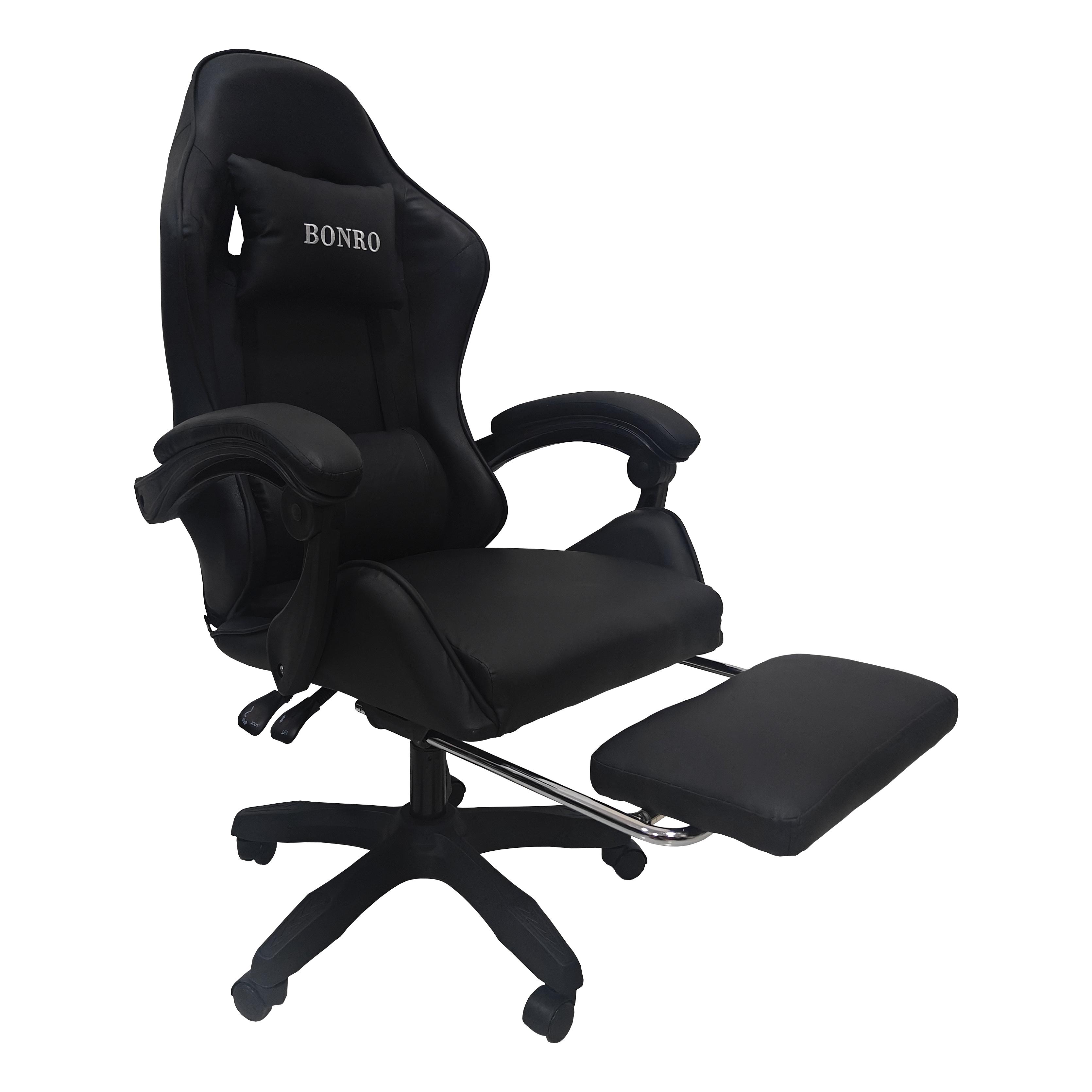 Кресло геймерское Bonro B-945 с подставкой для ног Черный (42401105)