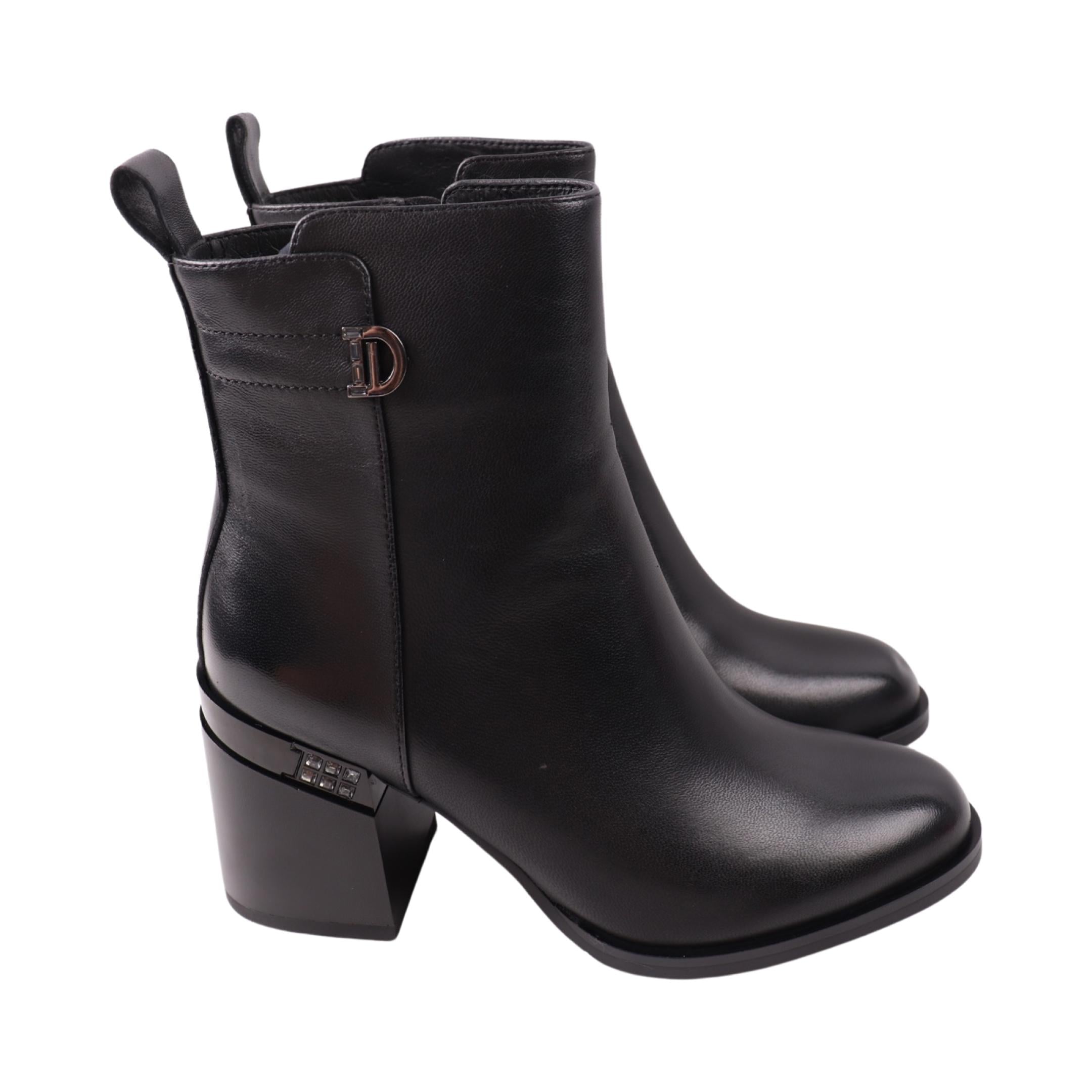 Ботильоны женские Oeego натуральная кожа р. 40 Черный (172-23DH)